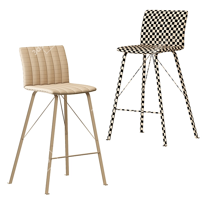 Elegant Ginevra Barstool: Classic Design, Perfect Height 3D model image 5