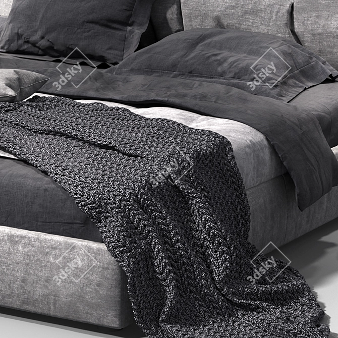 Ditre Italia Papilo Bed: Modern Elegance for Your Bedroom 3D model image 4
