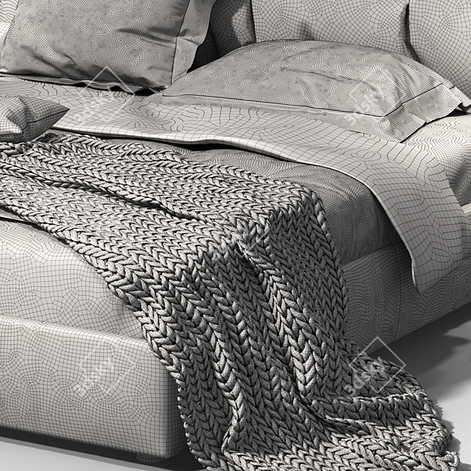 Ditre Italia Papilo Bed: Modern Elegance for Your Bedroom 3D model image 5