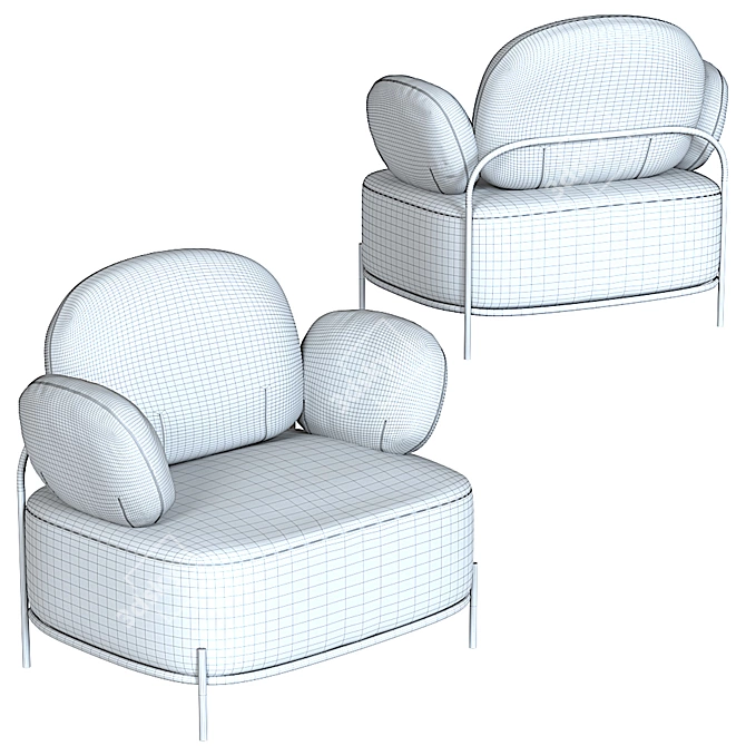 Modern Coco Armchair: Comfort and Elegance 3D model image 9