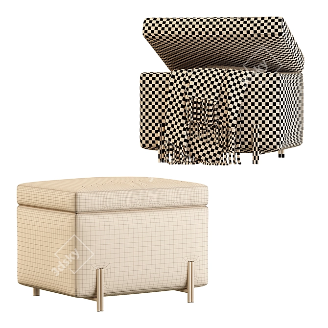 Modern Storage Bench 3D model image 4