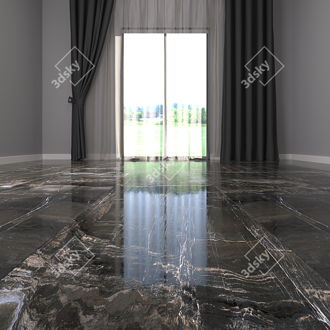 Opera Fume Marble Floor Set 3D model image 2