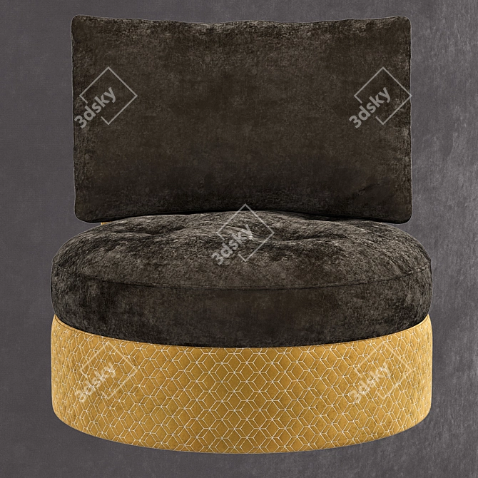 Round Wingback Armchair: Modern Design, Corona Render Compatible 3D model image 2