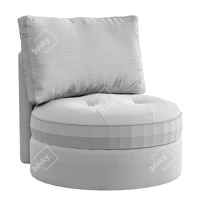 Round Wingback Armchair: Modern Design, Corona Render Compatible 3D model image 5