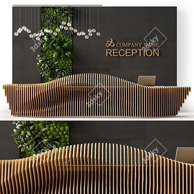 Parametric Panel Reception Desk 3D model image 1