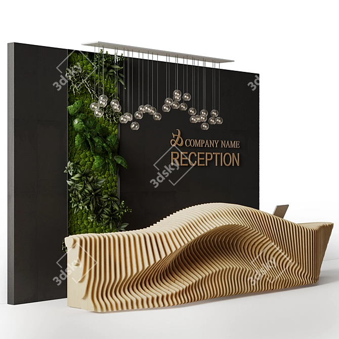 Parametric Panel Reception Desk 3D model image 3