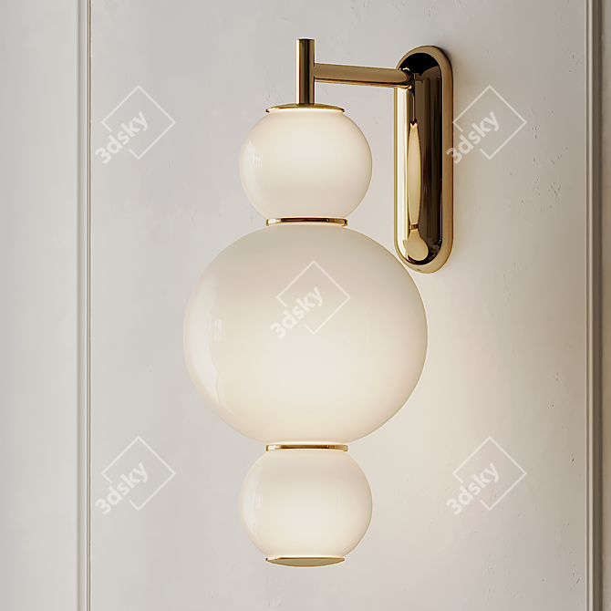 PEARLS Wall Light: Elegant LED Glass Lamp 3D model image 2
