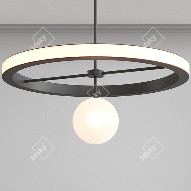 Modern UK Designer Ring Chandelier 3D model image 2