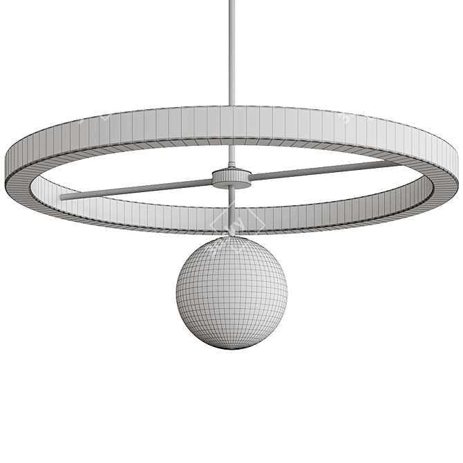 Modern UK Designer Ring Chandelier 3D model image 3
