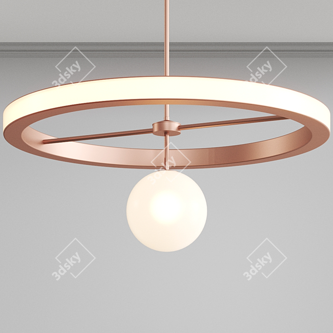 Modern UK Designer Ring Chandelier 3D model image 5