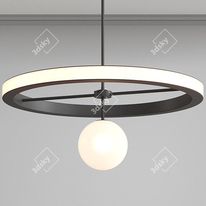 Modern UK Designer Ring Chandelier 3D model image 1