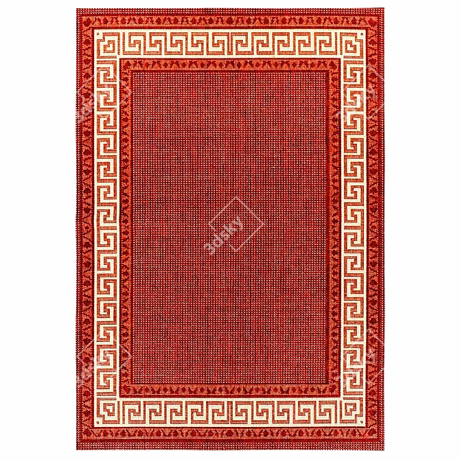 Modern Red Shaggy Rug 3D model image 2