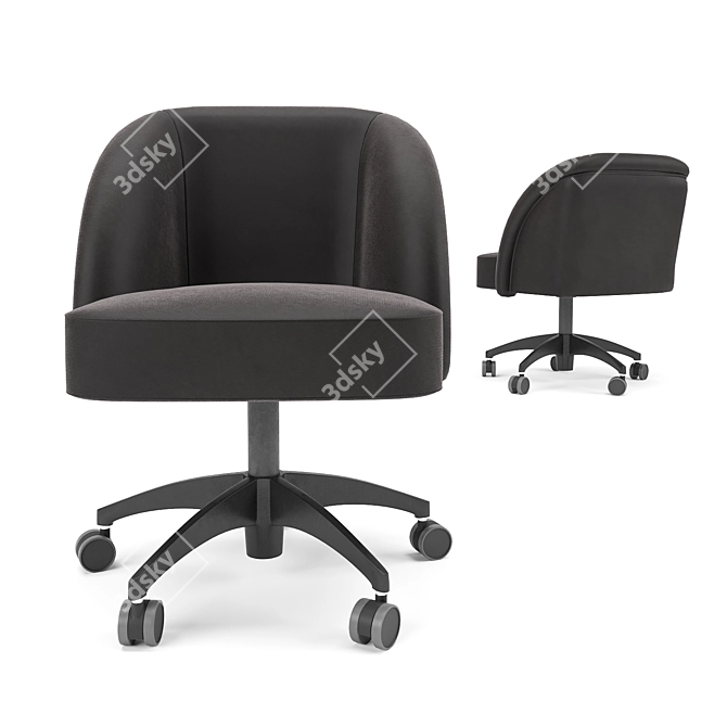 Italian Upholstered Dining Chair 3D model image 2