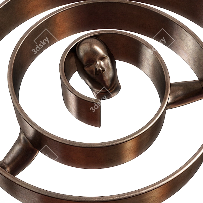 Elegant Bronze Art Sculpture 3D model image 4
