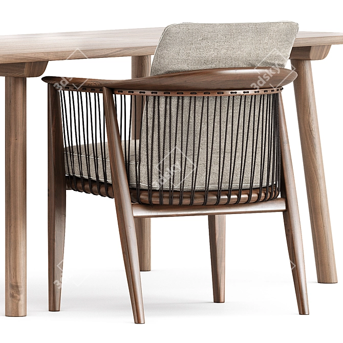 Viola Chair & Taro 6101 Table: Exquisite Design Duo 3D model image 3