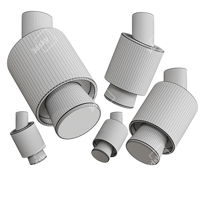 Fabbian Claque F43 LED Ceiling Lamp 3D model image 2