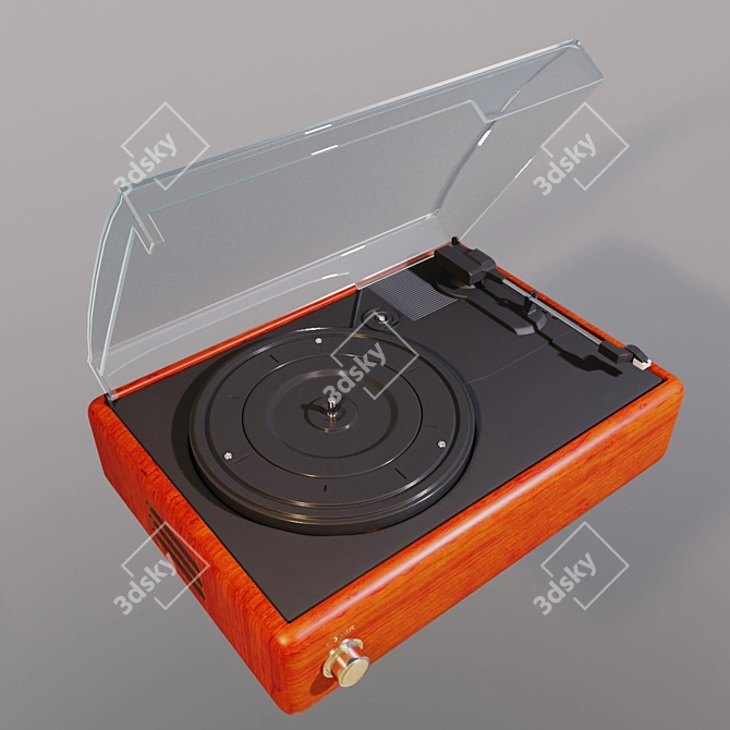 Vintage Vinyl Record Player 3D model image 5