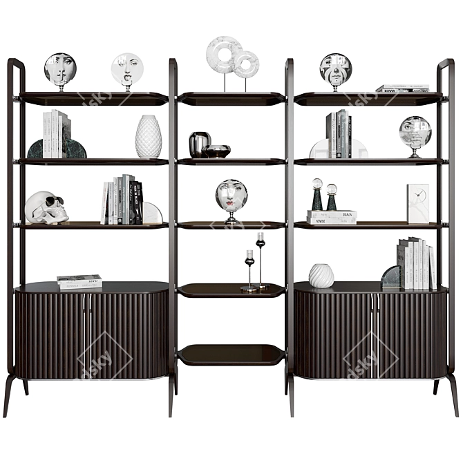 Eden-Rock Bookcase: Elegant Design, Spacious Storage 3D model image 2