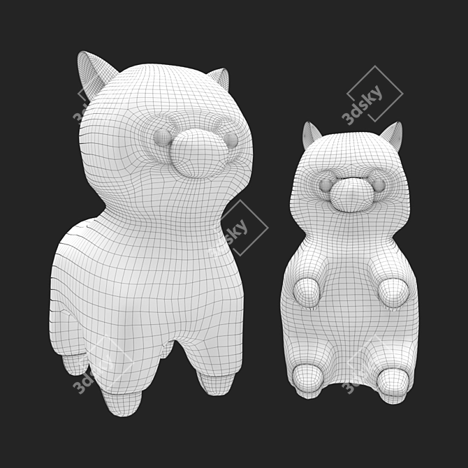 Adorable Alpacasso Plush Toys 3D model image 2