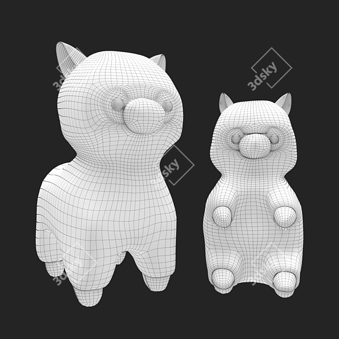 Adorable Alpacasso Plush Toys 3D model image 5