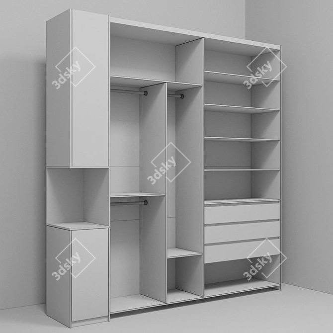 SpaceSaver: Compact Clothes Storage 3D model image 3