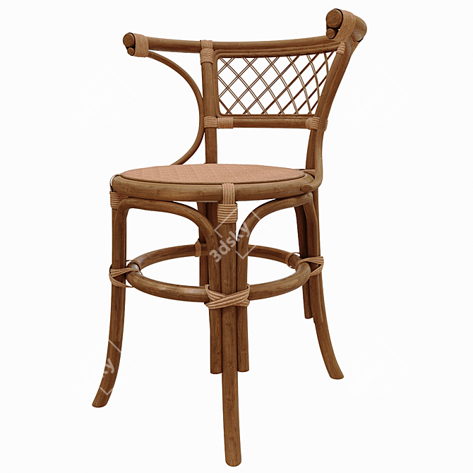 Natural Rattan Chair 3D model image 1