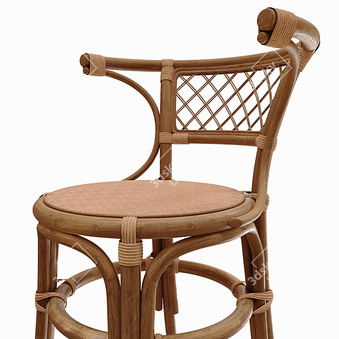 Natural Rattan Chair 3D model image 2