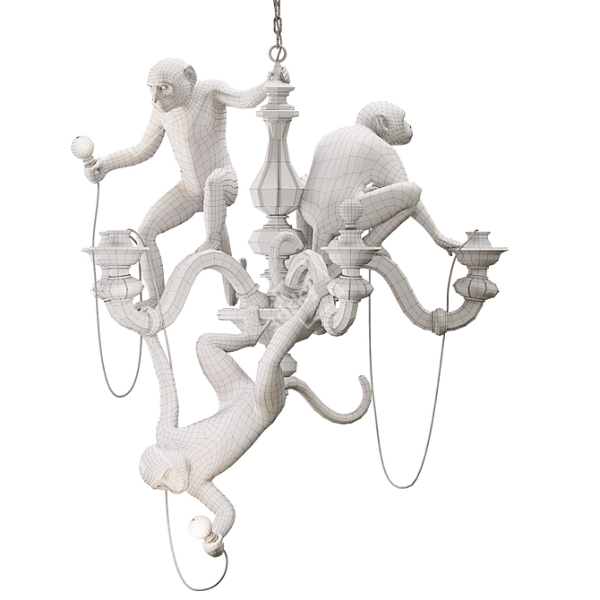 Whimsical Monkey Chandelier 3D model image 5