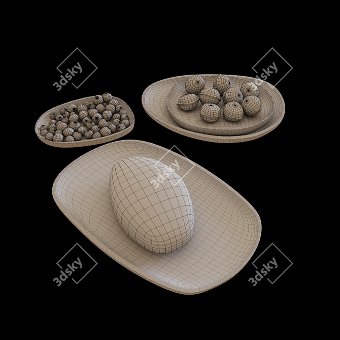 Smooth Model Table Set 3D model image 3