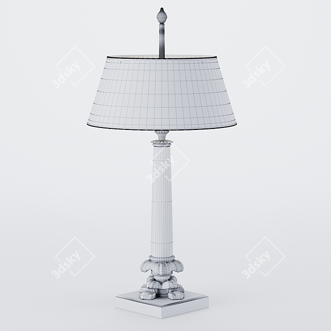 Vintage Brass Table Lamp 3D model image 2