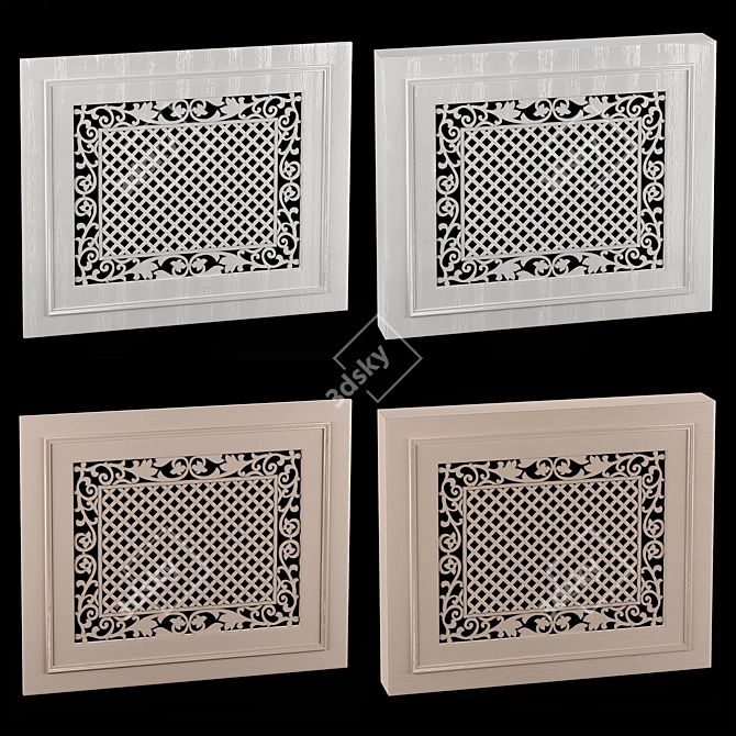 Ornate Decorative Box and Panel 3D model image 1