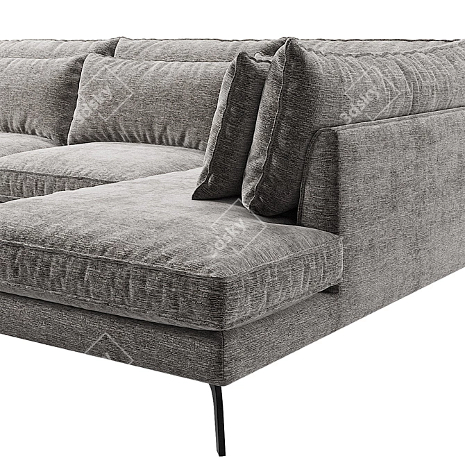 Leone Corner Sofa: Minimalistic, Spacious, Stylish 3D model image 3