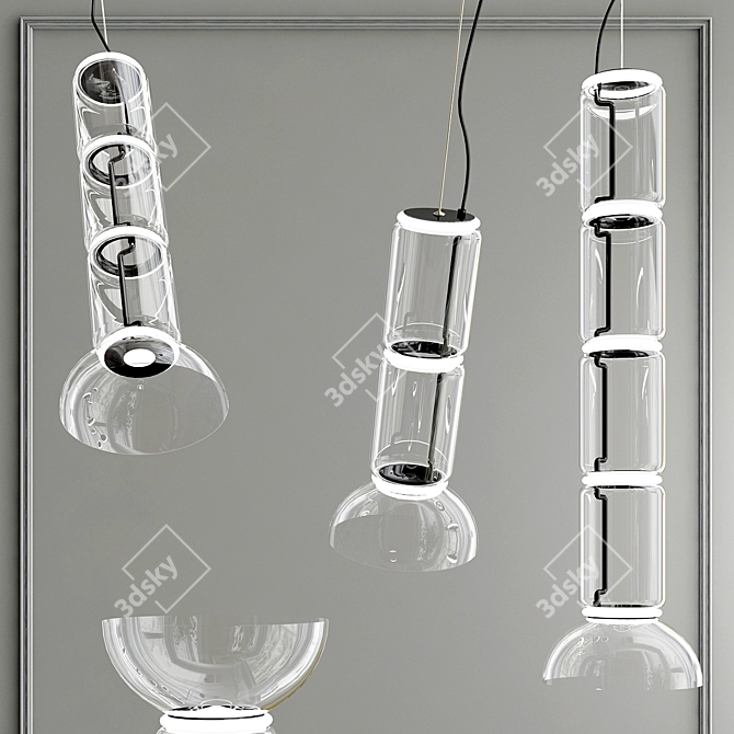 Ethereal Glass Pendant Light 3D model image 1