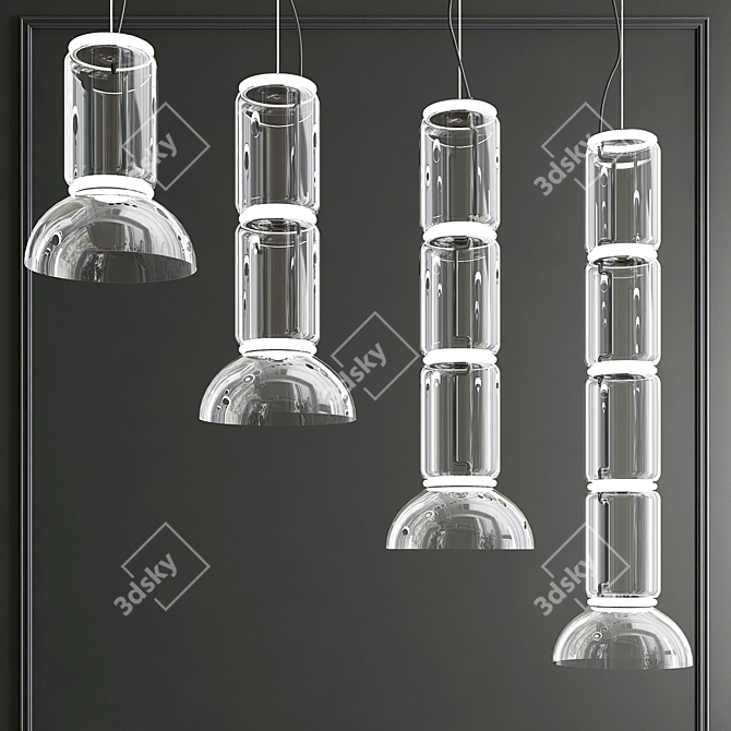 Ethereal Glass Pendant Light 3D model image 3