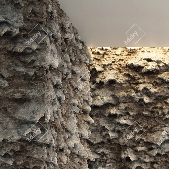 Brown Rock VRAY PBR: 4k, Adjustable Displacement 3D model image 3