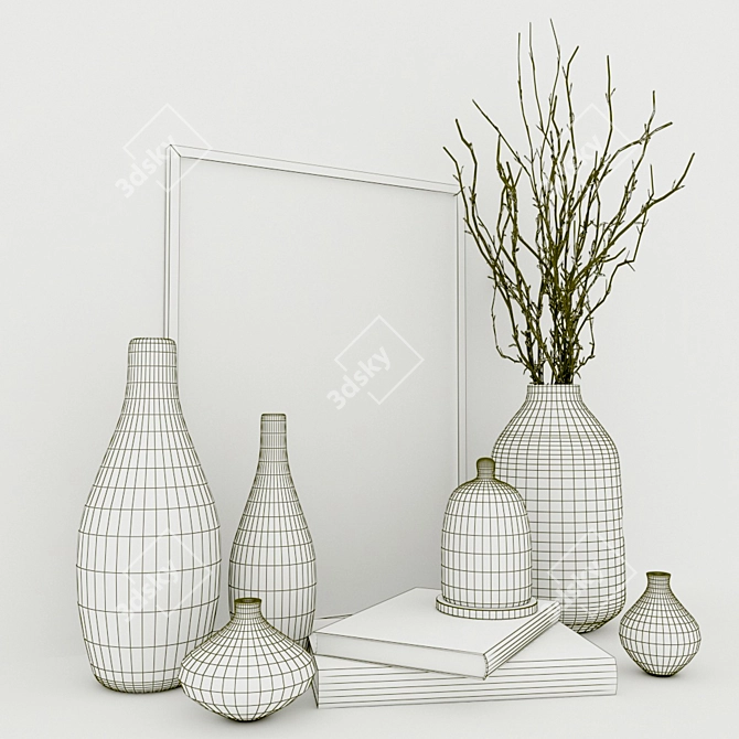 Elegant Decor Set: 34.5cm x 17.77cm x 32.61cm 3D model image 4