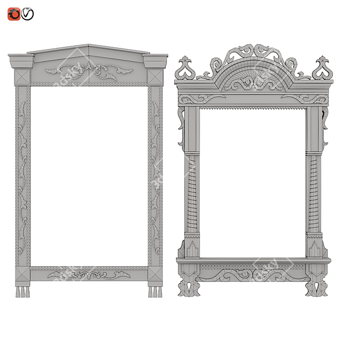 Elegant Window Platbands 3D model image 2