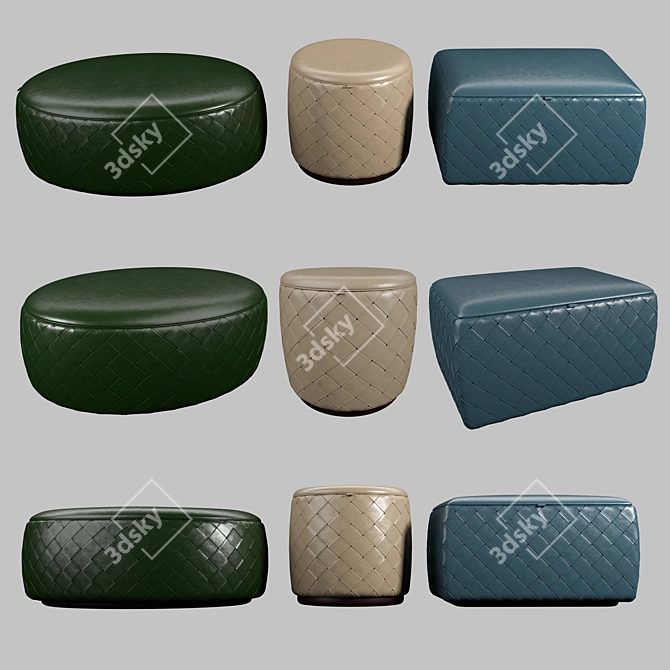 Luxurious Grant de luxe Pouffes 3D model image 1