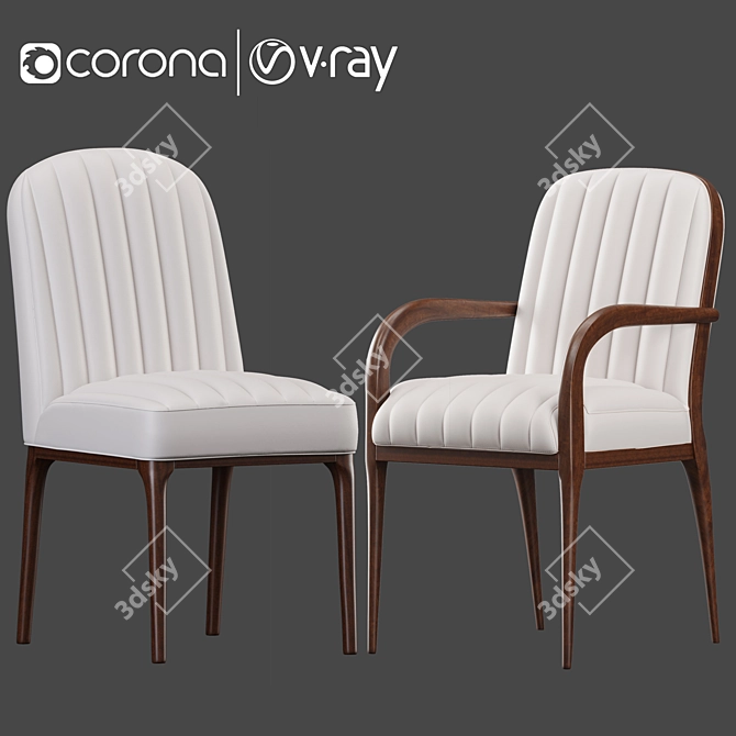 Elegant Parigi Chair: Stylish & Comfortable 3D model image 6