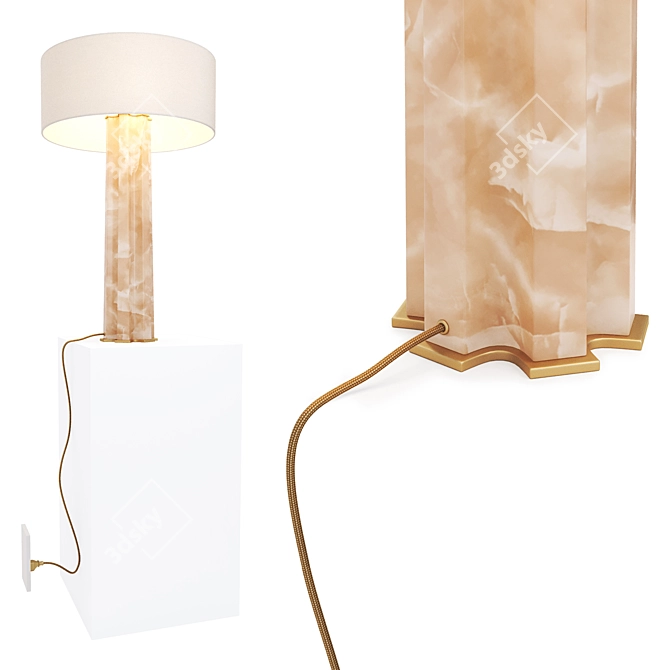 Grecian Elegance Alabaster Lamp 3D model image 2