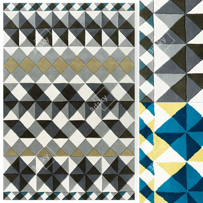 Elegant Mosaic Set: GAN's Artistic Carpet 3D model image 1