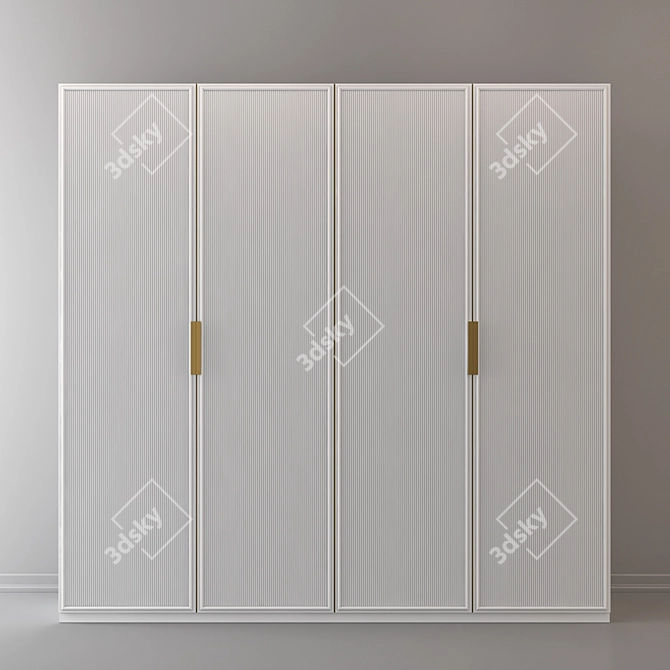 Elegant Wood Cabinet 240x280cm 3D model image 1