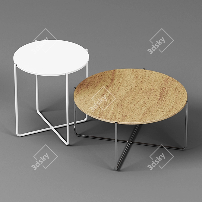Modern Milani Round Coffee Table 3D model image 1