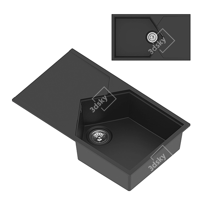KitKraken Sea Graphite Sink: Maximum Volume for Large Items 3D model image 1