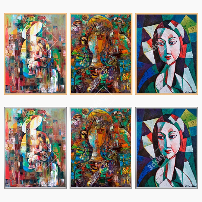 Versatile Set of Wall Paintings 3D model image 3