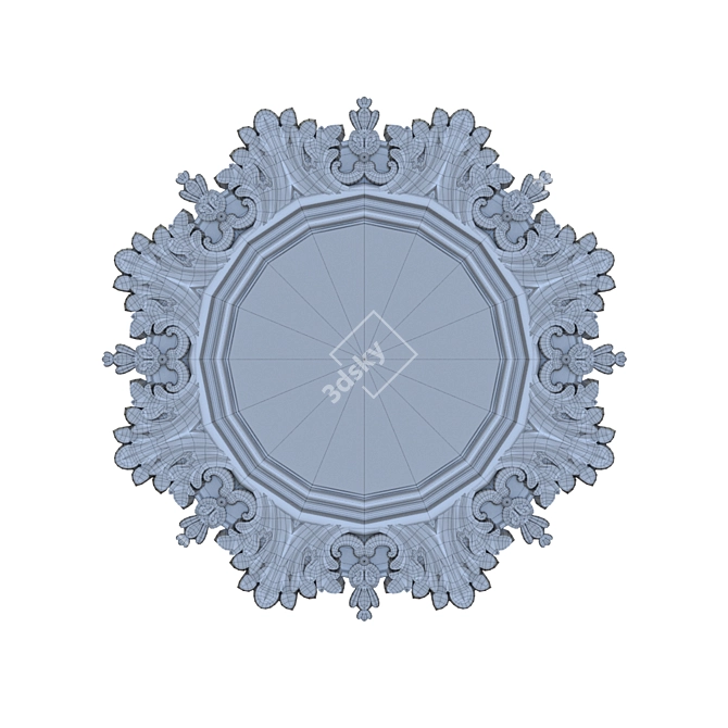 Title: Bronze Framed Round Mirror 3D model image 3
