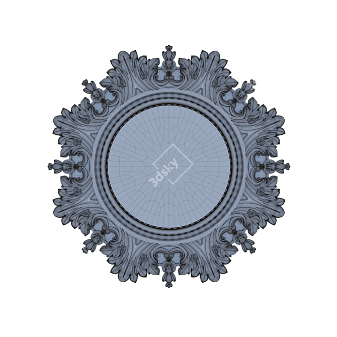 Title: Bronze Framed Round Mirror 3D model image 4