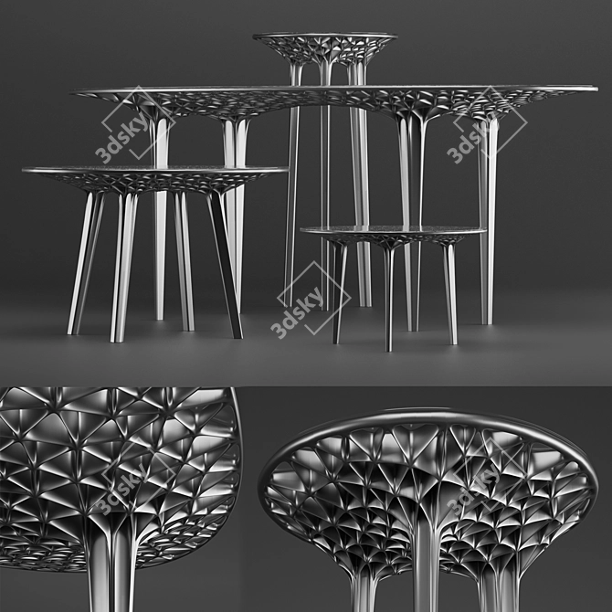 Sedona Sandstone Tables & Stool 3D model image 1