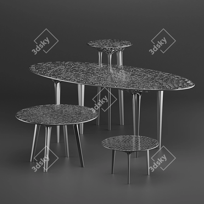 Sedona Sandstone Tables & Stool 3D model image 4