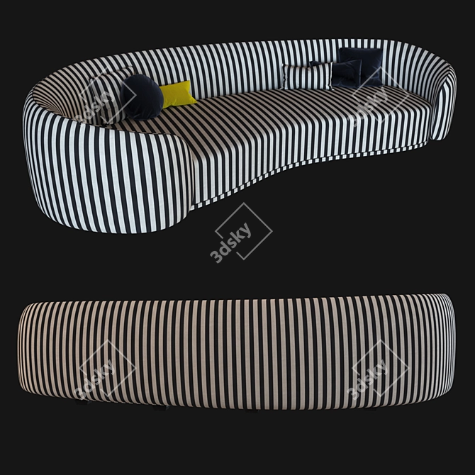 Elegant Fendi Sofa by Chiara Andreatti 3D model image 2